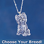Light Of Devotion Dog Breed Crystal And Diamond Pendant Necklace: Dog Lover Jewelry Gift